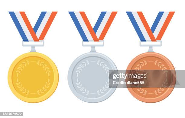 championship games award - siegermedaille - dritter platz stock-grafiken, -clipart, -cartoons und -symbole