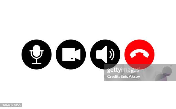 video call icons - learning interface video button stock illustrations