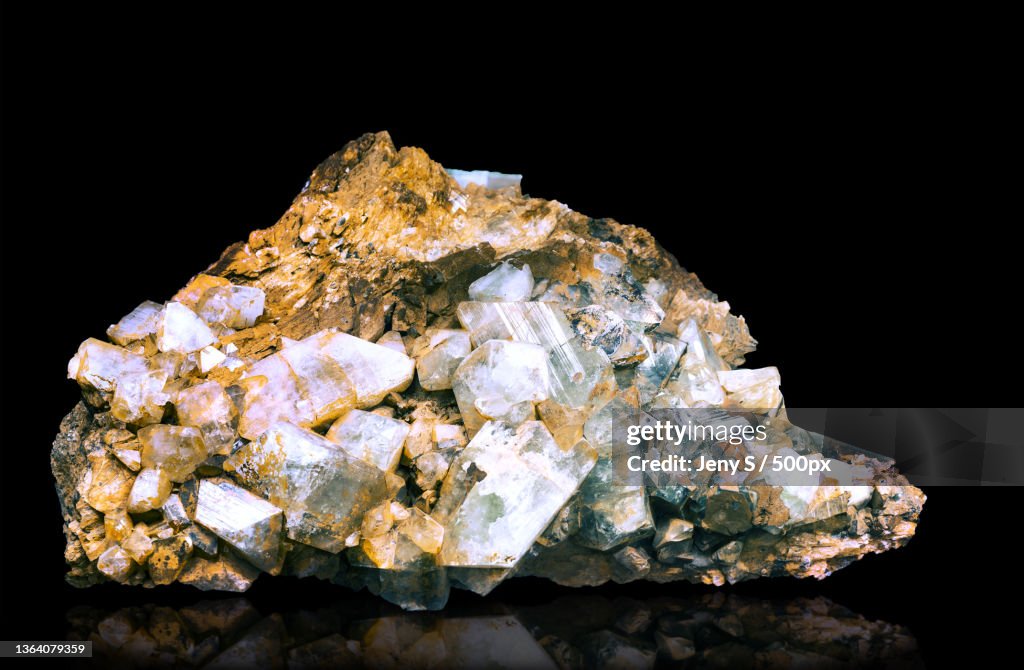 Stock photo,Close-up of rock against black background
