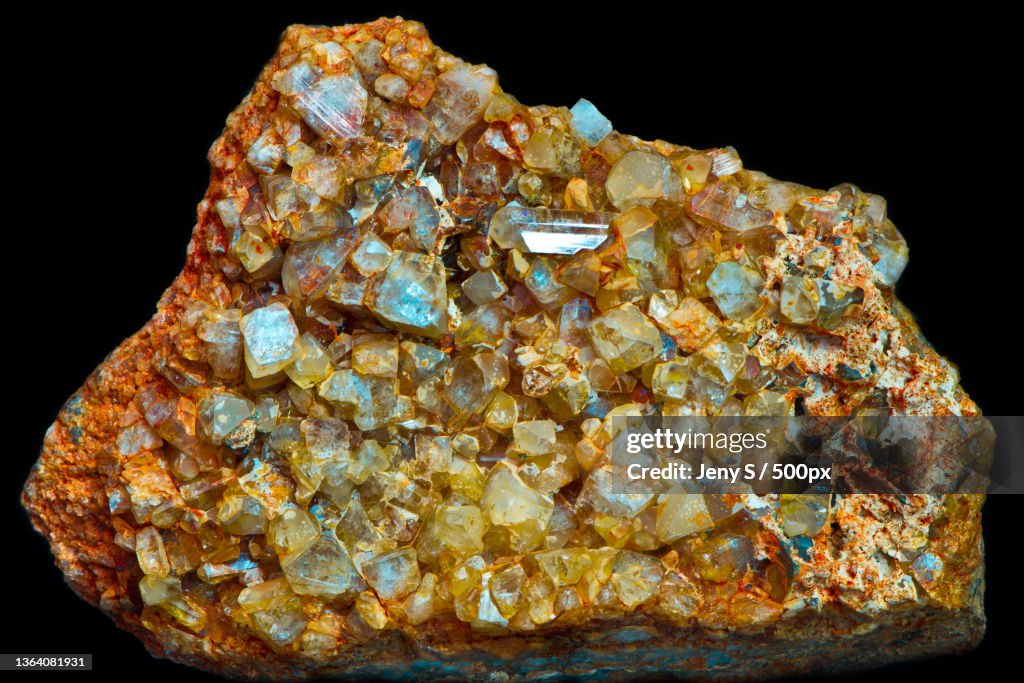 Stock photo,Close-up of rock against black background