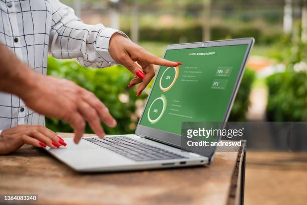 technology in the field - laptop - brazil landscape stock pictures, royalty-free photos & images