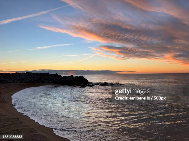 sunrise in matar,scenic view of sea against sky during sunset,spain - matar stock pictures, royalty-free photos & images