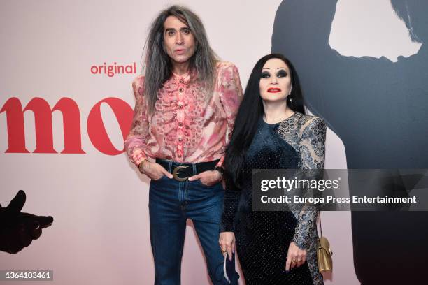 Mario Vaquerizo and Alaska during the premiere of 'Raphaelismo', on January 11 in Madrid, Spain.