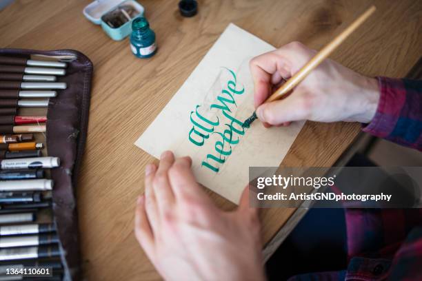 Work In Calligraphy 592 Calligraphy Desk Stock Photos, High-Res Pictures, and Images ...
