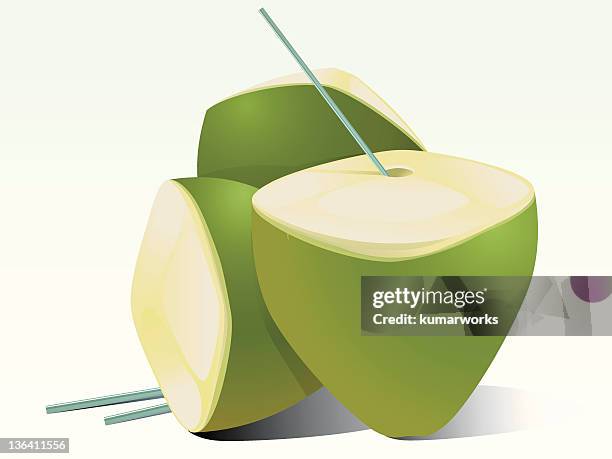 redy to drink - coconut water stock illustrations