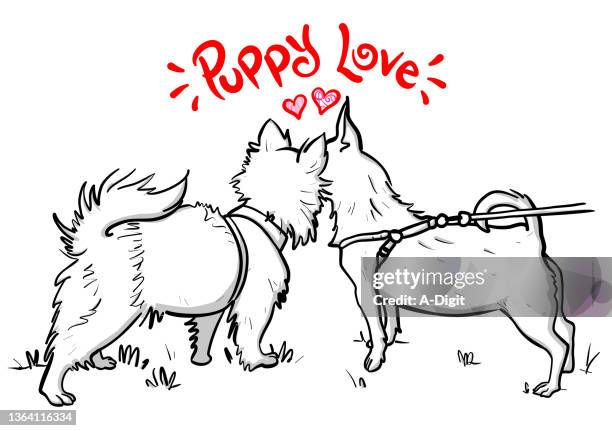 puppy love - pet tail stock illustrations