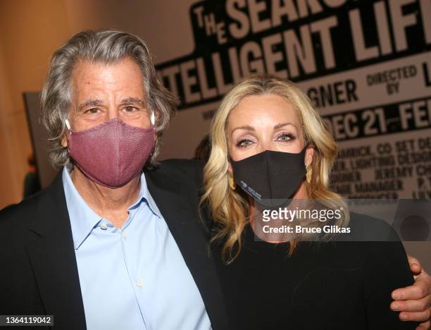 David Rockwell and Jane Krakowski pose at the Opening Night of "The Search For Signs Of Intelligent Life In The Universe" at The Shed on January 11,...