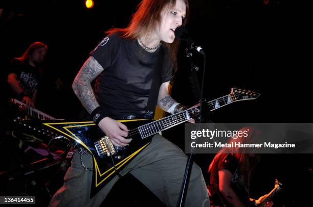 Alexi Laiho of Finnish heavy metal band Children of Bodom, live on stage at the Metal Hammer Golden God Awards, June 16 IndigO2.