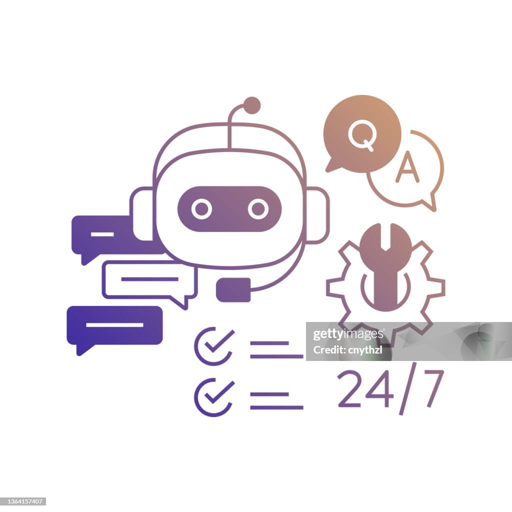 Faq Bot Editable Background Vector Set Of Illustration Chat Bot Concept Line Art Style Background ...