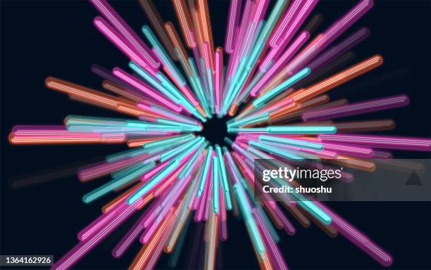 color fibre rays stripe light technology pattern background - fibre cable stock illustrations
