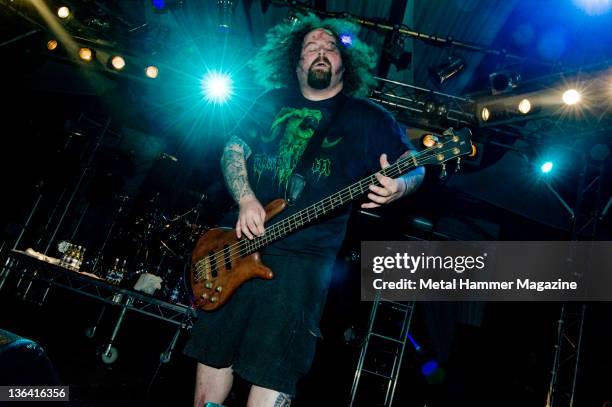 Shane Embury from Napalm Death, live on stage at Hammerfest 2010, Prestatyn, North Wales, March 13, 2010.