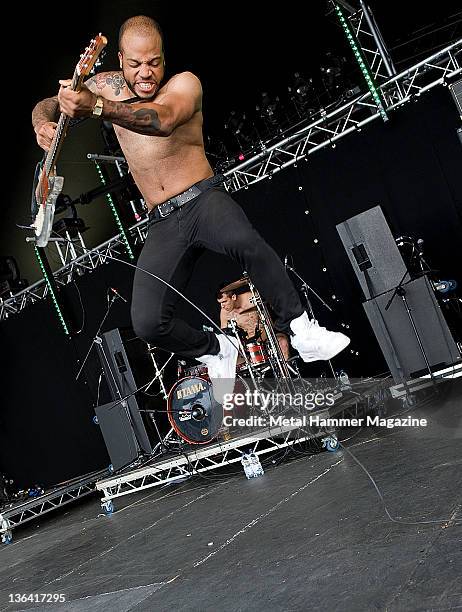 Garrett Stevenson of Trash Talk, live on stage at Hevy Music Festival in Hythe, on August 7, 2010.