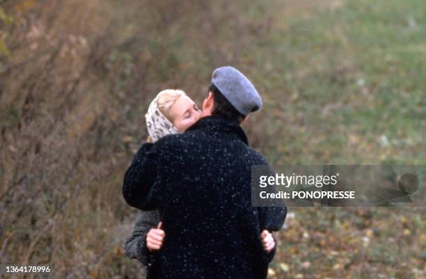 Gabrielle Lazure et James Woods sur le tournage du film 'Joshua Then and Now', le 28 octobre 1984.