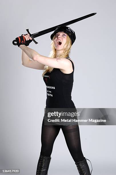 Angela Gossow of Swedish melodic death metal band Arch Enemy, during a portrait shoot on February 25, 2008.