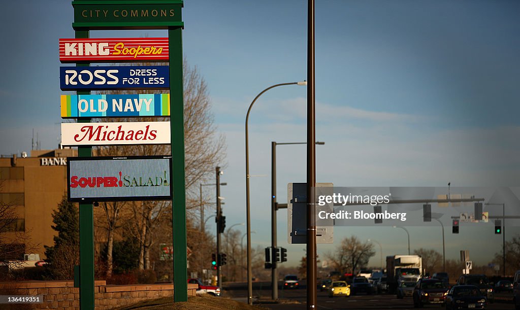 Multiple Chain Store Signage Signage for various chain stores is displayed outside of the City ...