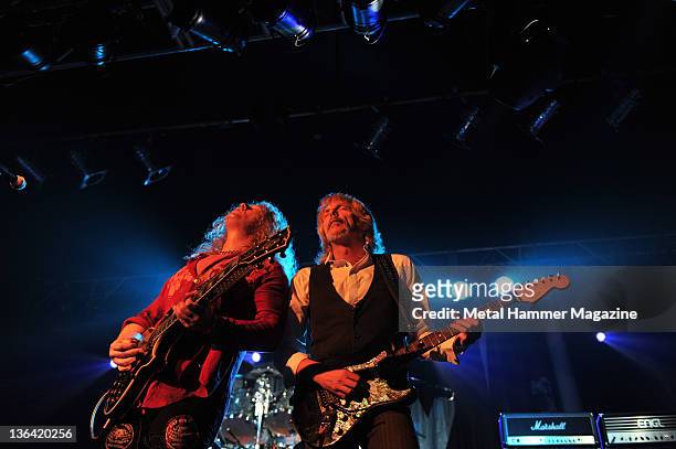 John Sykes and Scott Gorham of Thin Lizzy, live on stage at Hard Rock Hell in Prestatyn, on December 5, 2008.
