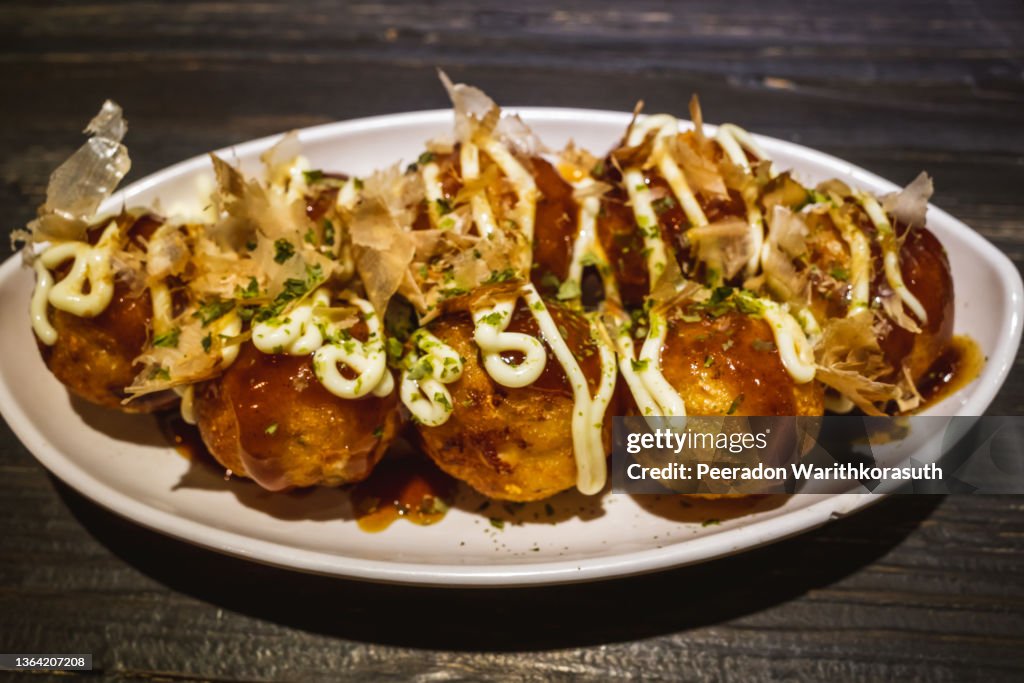 Takoyaki Or Japanese Octopus Balls High-Res Stock Photo - Getty Images