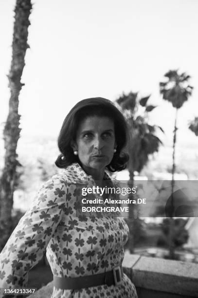 Leah Rabin, femme du 1er ministre Yitzhak Rabin, à Jérusalem en juin 1974, Israël