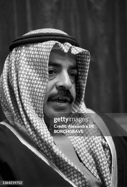 Khalifa ben Salmane Al Khalifa, 1er ministre du Bahreïn à Manama en mars 1975