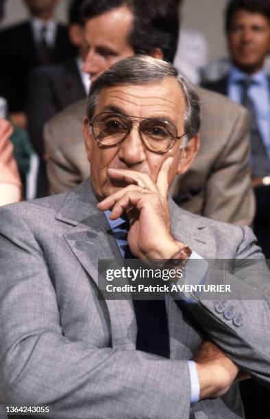 Portrait de Lino Ventura sur le plateau de l'émission 'L'Heure de Vérité', le 2 septembre 1987.