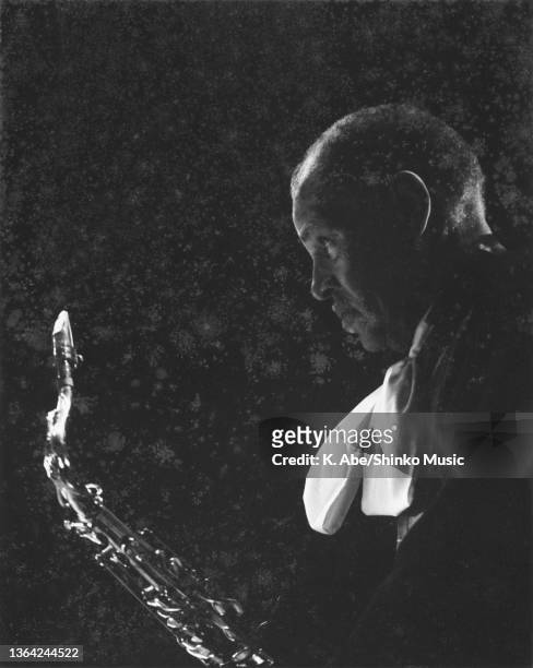 Dexter Gordon In Stand Alone Silouette, Tokyo, Japan, 13th September 1988.