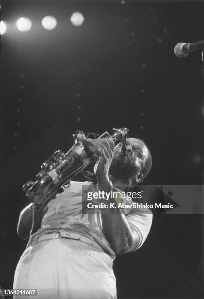 Grover Washington Jr plays alto saxophone, Budokan, Tokyo, Japan, 1st September 1983.