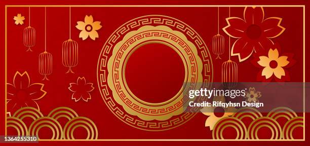 chinese greeting card or banner. - hong kong market stock illustrations