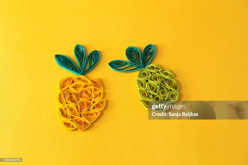 Quilling Paper Pineapples