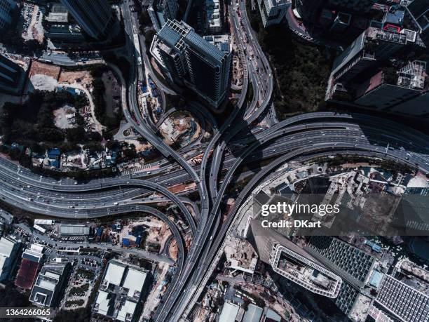 kuala lumpur aerial highway junction - kuala lumpur road stock pictures, royalty-free photos & images