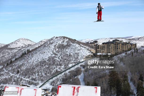 Jiaxu Sun of Team China takes a qualifying run for the Men's Aerials during the Intermountain Healthcare Freestyle International Ski World Cup at...