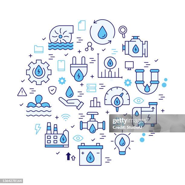 water energy icon pattern - running water isolated stock illustrations