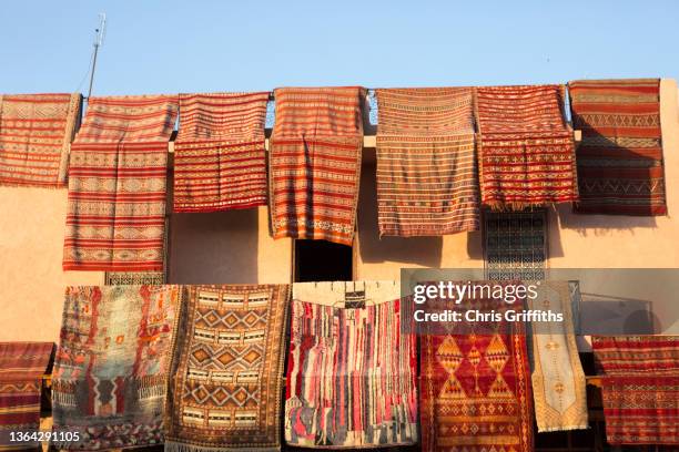 marrakesh, morocco - gold moroccan rug stock pictures, royalty-free photos & images