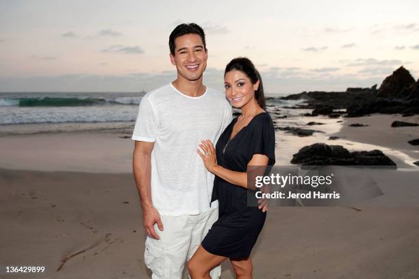 Mario Lopez and Courtney Mazza celebrate their New Years day engagement on January 1, 2012 in Ixtapa, Mexico.