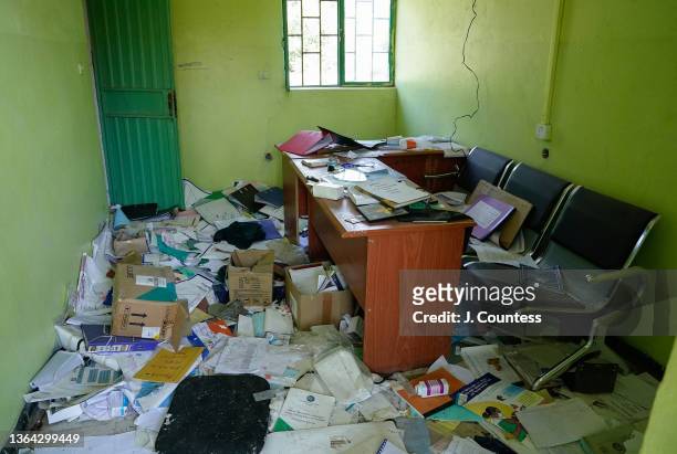 View of the data processing room at the Mersa Health Center in North Wollo on January 12, 2022 in Mersa, Ethiopia. Mersa is one of dozens of towns...