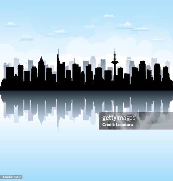 frankfurt (alle gebäude sind komplett und beweglich) - börse frankfurt stock-grafiken, -clipart, -cartoons und -symbole