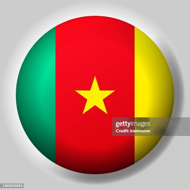 ilustraciones, imágenes clip art, dibujos animados e iconos de stock de botón bandera de camerún - cameroon