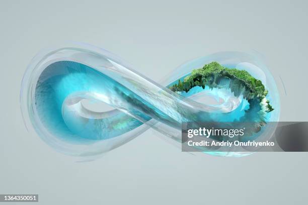 green infinity sign - collaboration science ストックフォトと画像