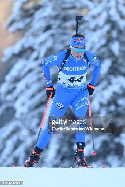 Dorothea Wierer of Italy competes during the Women's 7.5 km Sprint Competition at the BMW IBU World Cup Biathlon Ruhpolding at Chiemgau Arena on...