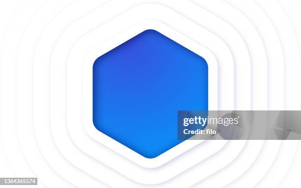 hexagon cube blockchain background frame design - 3d cube render stock illustrations