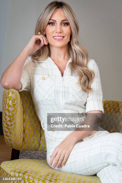 Spanish singer Edurne presents her new album 'Catarsis Deluxe' at the Cool Rooms Hotel on January 13, 2022 in Madrid, Spain.