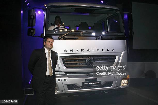 Marc Llistosella, Managing Director and CEO of the Daimler India Commercial Vehicles Pvt. Ltd. At the launch of Bharat Benz truck, in New Delhi.