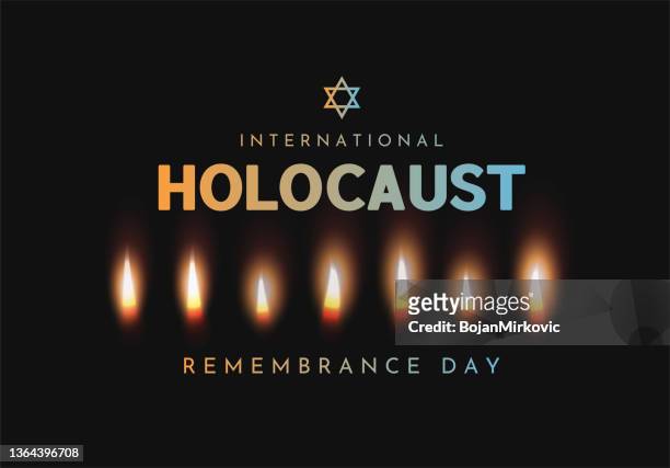 stockillustraties, clipart, cartoons en iconen met holocaust remembrance day card, background. vector - holocaust