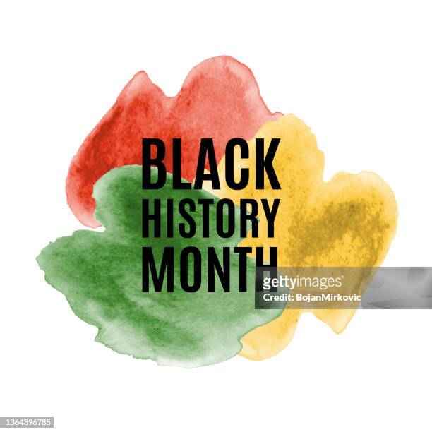 stockillustraties, clipart, cartoons en iconen met black history month watercolor background. vector - februari