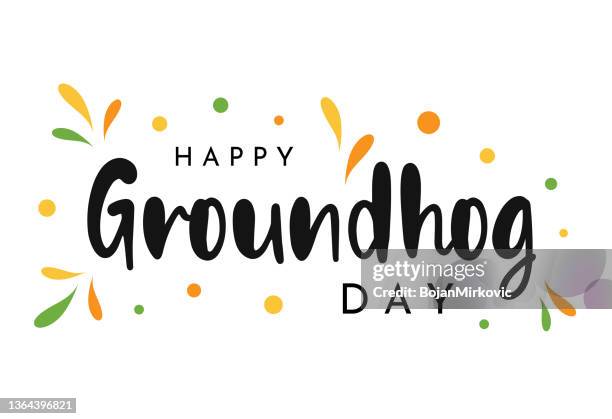 happy groundhog day background. vector - groundhog day stock illustrations