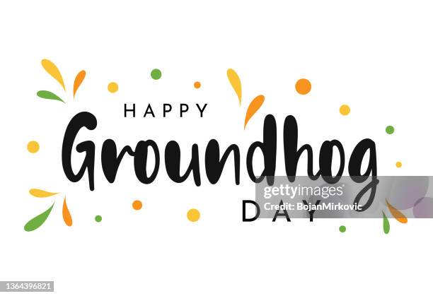 happy groundhog day background. vector - groundhog day 幅插畫檔、美工圖案、卡通及圖標