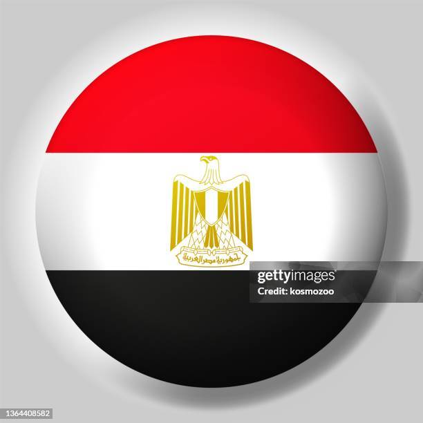 schaltfläche "flagge ägyptens" - ägyptische flagge stock-grafiken, -clipart, -cartoons und -symbole