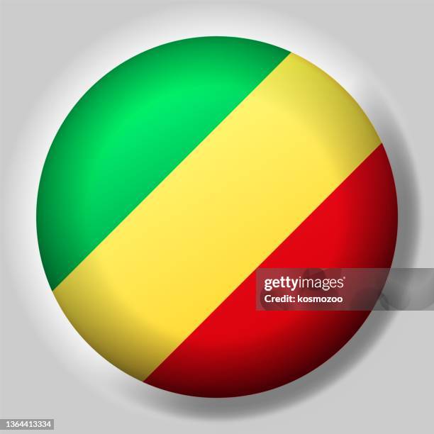 コンゴ共和国の旗ボタン - コンゴ共和国点のイラスト素材／クリップアート素材／マンガ素材／アイコン素材