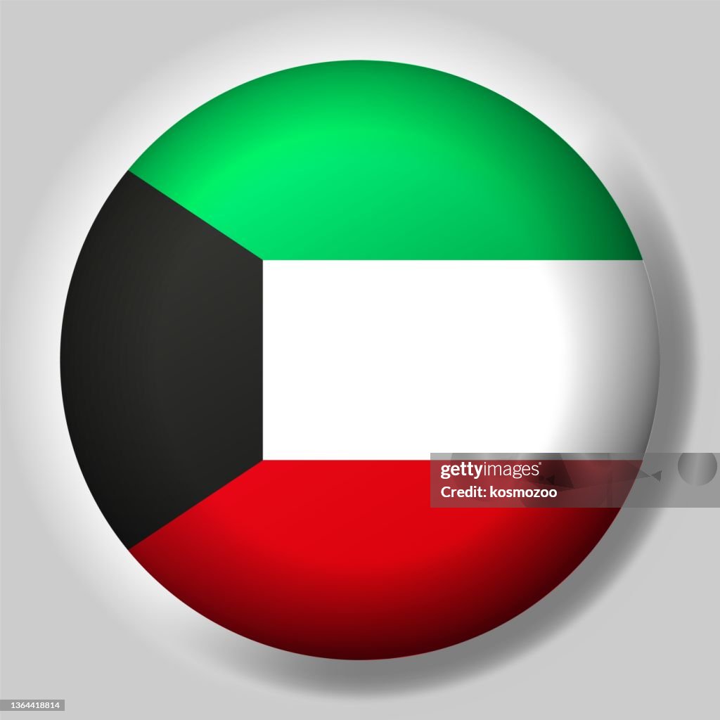 Kuwait Button Flag Of Kuwait Button High-Res Vector Graphic - Getty Images
