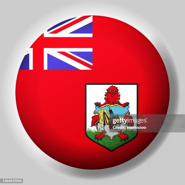 flag of bermuda button - campaign button stock illustrations