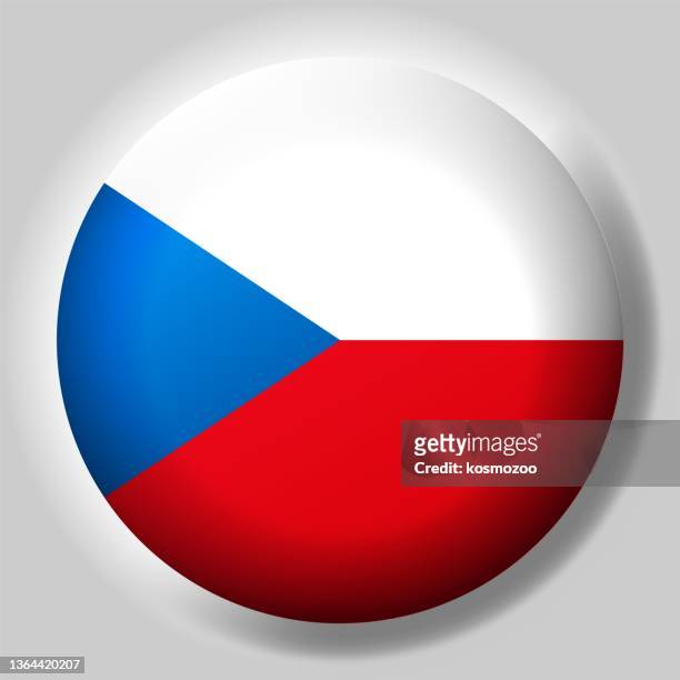 flag of czech republic button - czech republic flag stock illustrations